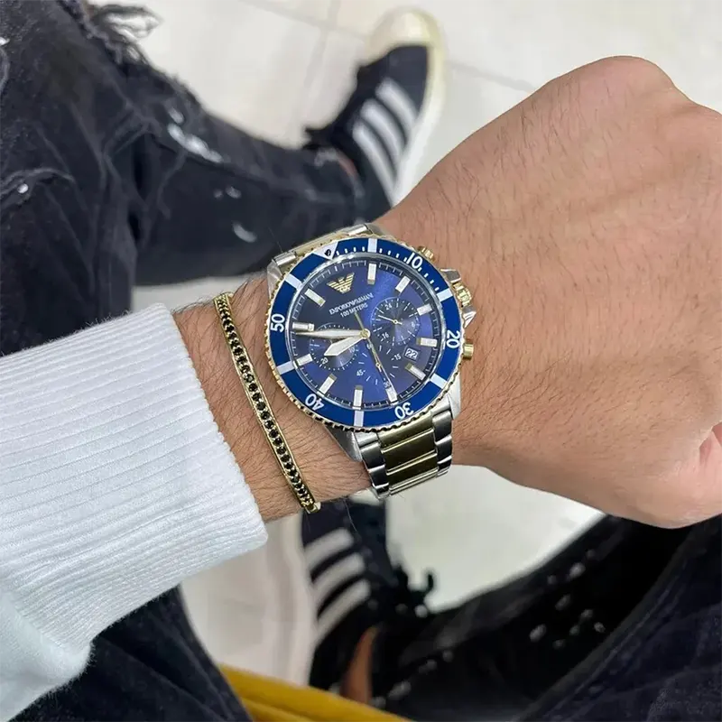 Emporio Armani Mario Chronograph Blue Dial Men's Watch- AR11362